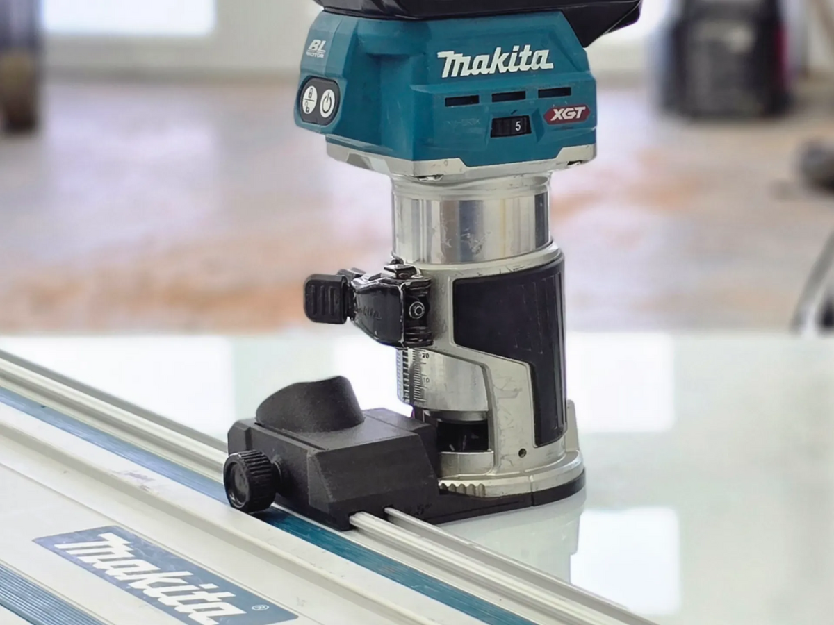 Makita railadapter bovenfrees met stofafzuiging