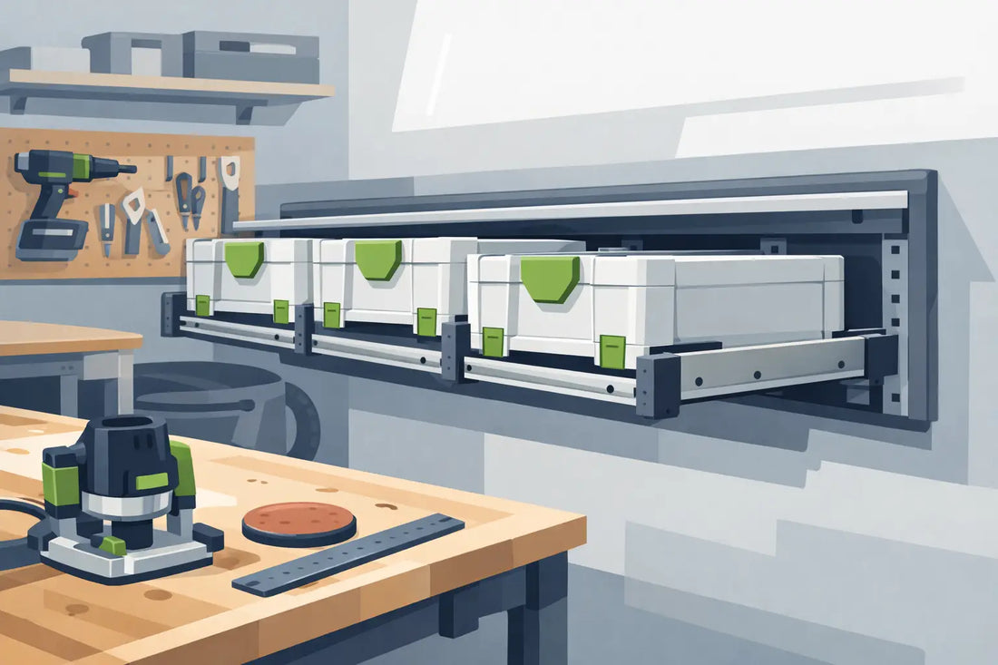Festool systainer rail in de werkplaats