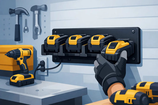 Review DeWalt accuhouder muur voor je werkplaats