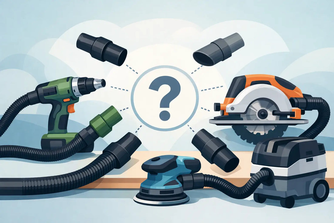 Welke stofafzuig adapter past op mijn machine?
