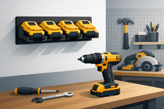 Review DeWalt accu wandhouder voor je werkplaats