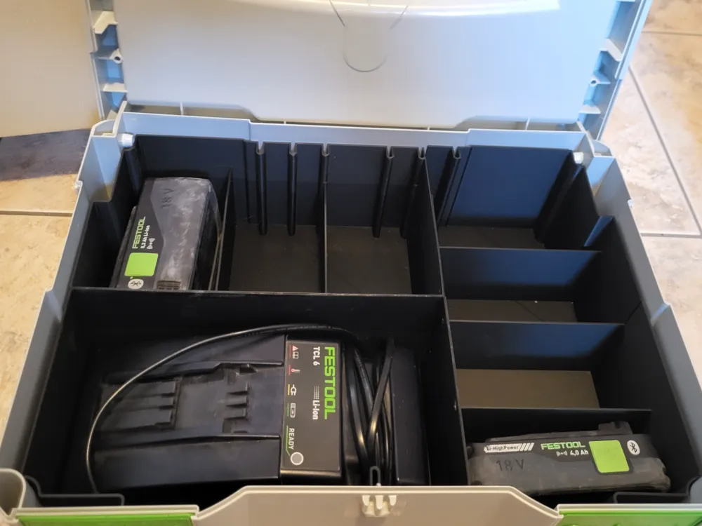 Systainer Insert voor Festool lader en accu's